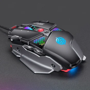 ALLOYSEED G9 Gaming Mouse USB Laidinio 800-6400 DPI RGB Apšvietimas Metalo Mechaninės Pelės Mygtuką KOMPIUTERIO, Nešiojamojo kompiuterio Darbalaukio Biuras