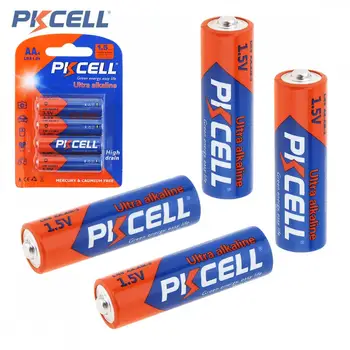 4pcs PKCELL AA 1,5 V LR6 Šarminės Sausas Baterija E91 AM3 UM3 MN1500 Pirminės 2A Batteires Aukščiausios batteria Fotoaparato Pelės Skustuvas