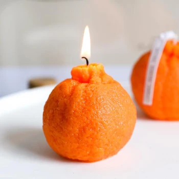1Pcs Sojų Vaško Kvapnų Žvakės Kūrybos Apelsinų, Citrinų Sūris Aromaterapija Žvakės Namų Stalo Dekoratyvinės Žvakės Foto Rekvizitai
