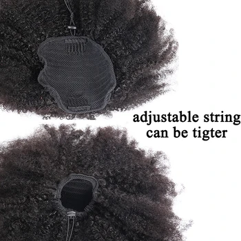 Afro Keistą Garbanoti Plaukai Surišti Į Uodegą Remy Plaukų Gabalus Moterų Natūralus Juodas Įrašą Ponytails Raišteliu Žmogaus Plaukų Dolago Produktus