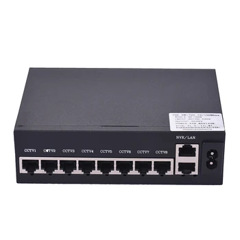 NF1008 POE Switch 8 Ethernet Uplink Ethernet 1.6 Gbps IEEE 802.3 Power Over Ethernet 10/100Mbps Switch Maitinimo Adapteris