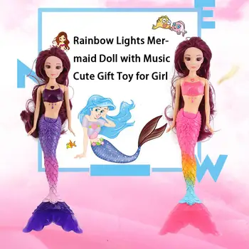 Rainbow Šviesos Magiškas Undinė Lėlės, Žaislai Su Šviesos Muzika Mielas Dovana Mergaitei, Kūdikių Žaislai Paramos Didmeninė Dropship