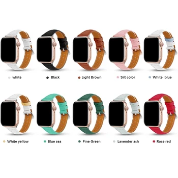 Natūralios Odos Linijos Apyrankę Watchband Apple Žiūrėti 44mm 42mm Minkštas Silm Juosta 38mm 40mm Dirželis iwatch Serija 1 2 3 4 5 6