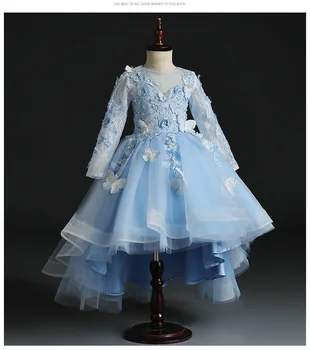 Aukštos klasės Baby Girl Dress Naujagimį 1 Metų Gimtadienio Chalatai Appliques Kūdikių Krikšto Suknelė Kūdikių Šalis Princesė Krikštynų Suknelė