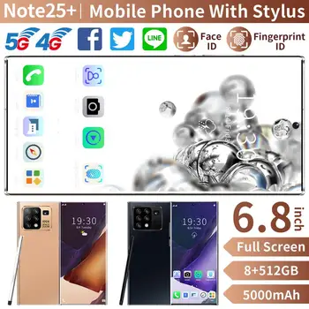 6.8 Colių Pasaulio Versija Note25+ mobiliųjų telefonų 12 GB 512 GB 