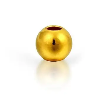 1pcs 24K Geltonojo Aukso Pakabukas /Lucky 3mm, 4mm Sklandžiai Prarasti Aukso Perdavimo Karoliukai Aukso 999 Šviesos Karoliukai Atskirti Karoliukai 24K 3D