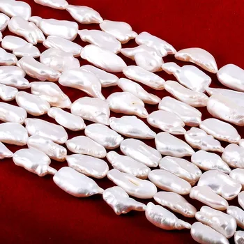 Naujas natūralių gėlavandenių perlų balta nereguliarus perlų karoliukai, naudojami papuošalų priėmimo 
