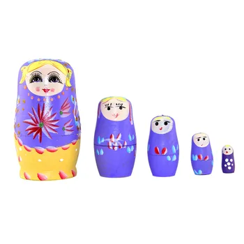 Karšto 5vnt/SET Mediniai rusijos Lizdus Lėlės Pynimo Mergina, Rusija Tradicinių Matryoshka Lėlės Matrioska Žaislas Kalėdų Dovana, žaislai mergaitėms