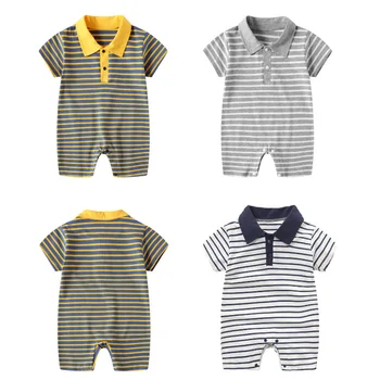 Mados juostelės Kūdikių Kūdikio berniukas Romper Jumpsuit Komplektus Naujagimiui Berniukų drabužius 0-12M Kūdikių Drabužiai.