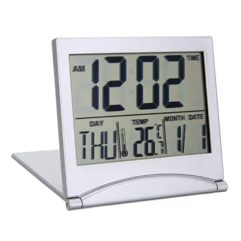 Mayitr Lankstymo LCD Mini Kelionės Žadintuvas Oras Stotis Stalas Temperatūros skaitmeninis Laikrodis, Signalizacijos, Namų Kelionės Reikmenys