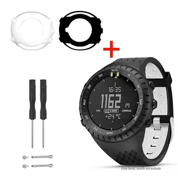 1Set 1Set Dviejų atspalvių Minkšto Silikono Watchband Riešo Dirželis Anti-Scratch Laikrodžių Atveju, Ekrano apsaugos Suunto Core Smart Žiūrėti
