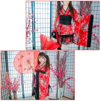 Japonijos Tradicinių Tarnaitė Suknelė Kimono Cosplay Apranga Kambarinės Kostiumas Suknelė Kimono Moterų Japonijos Yukata
