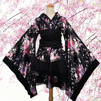 Japonijos Tradicinių Tarnaitė Suknelė Kimono Cosplay Apranga Kambarinės Kostiumas Suknelė Kimono Moterų Japonijos Yukata