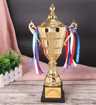 Custom-made tvarkymo užsakymą c13 metalo trofėjus vietoje trophy cup metalo amatų trofėjus didmeninė gali būti Pasaulio Čempionato logotipas