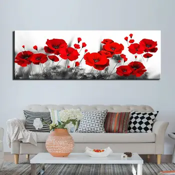 Modulinė atspausdinta drobė, tapyba Nuotraukos sienos abstrakčiai Raudona gėlė, plakatas sienos nuotraukas kambarį plakatai ir spaudinių iliustracijos