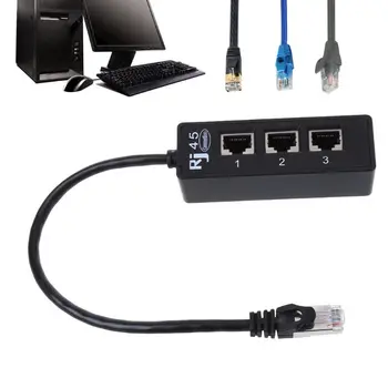 1PC Tinklų Priemonės 1 to3 Lizdas, LAN Ethernet Tinklo RJ45 Kištuko Splitter Extender Adapteris Jungtis