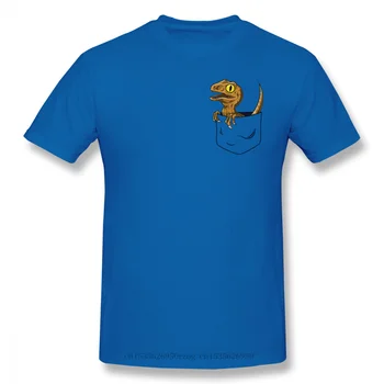 Kišenėje Raptor Homme T-Shirt Juros Periodo Pasaulio Mokslinės Fantastikos Nuotykių Filmas Tees Grynos Medvilnės Negabaritinių Trumpas Rankovės