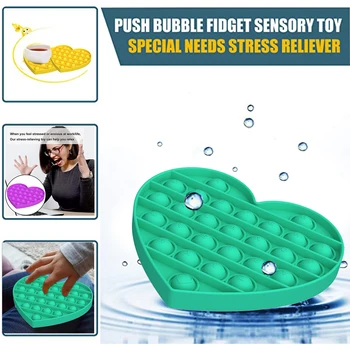 Push Pop Burbulas Fidget Jutimo Žaislas Streso Atsarginiais Šilumos Formą, Žaislas Suaugusiems Vaikas C44