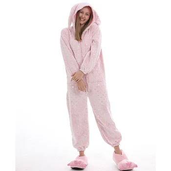Suaugusiųjų Anime Pink Rabbit Kigurumi Onesie Kostiumas Moterims, Juokingi Gyvūnų Onepieces Sleepwear Nuslėpti Namų Drabužius Mergaitė Berniukas