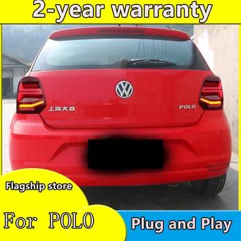 Automobilių Stiliaus galinius žibintus atveju VW Polo užpakaliniai žibintai 2011-2017 Polo užpakalinis žibintas LED Uodega Lempos polo žibintai galiniai kamieno lempos