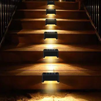 3PCS LED Saulės Žibintas Lauko Vandeniui Saulės Žingsnis Denio Tvora Šviesos Lempa Kiemo Laiptais Kelias Žingsnis Kieme Sodo Puošmena