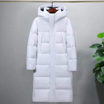 2019 Vyrai žemyn striukė Prekės ženklo drabužių žiemos paltai X-ilgai vyrų parkas gobtuvu tirštėti šiltą žąsų žiemos striukės sniego viršutinių drabužių siuvimas