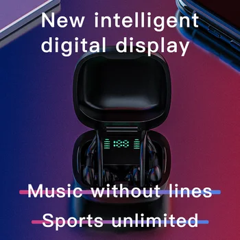 Bluetooth 5.0 sporto laisvų rankų įranga LED ekranas, belaidės laisvų rankų įrangos, stereofoninės laisvų rankų įrangos su mikrofonu vandeniui triukšmą ausinės