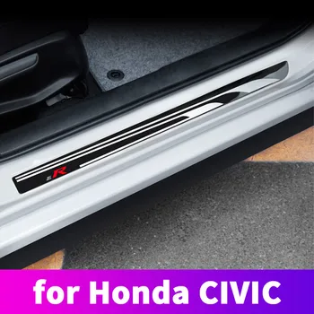 Nerūdijančio plieno slenksčio juosta durų sveiki pedalo typer modifikuotų pedalų apdaila Honda Civic 10. 2016 m. 2017 m. 2018 m. 2019 m.