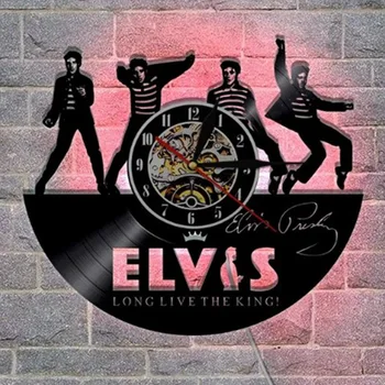 Elvis vinilo įrašas sieninis laikrodis kūrybos apdailos kambarį LED laikrodis laikrodis laikrodis noras 