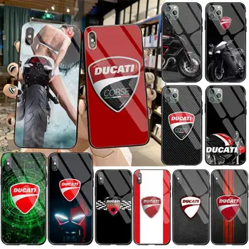 Dabieshu motociklų markės DUCATI Telefono dėklas Grūdintas Stiklas iPhone 11 Pro XR XS MAX 8 X 7 6S 6 Plus SE 2020 atveju
