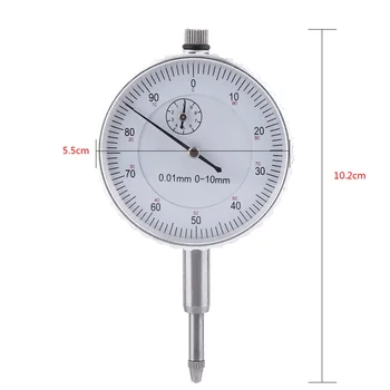 ANENG 0-10mm Dial Rodiklių Gage Išorinis Matavimo Indikatorius Indikatorius 0.01 mm Tiksli Vertikalus Susisiekti Matavimo Įrankiai