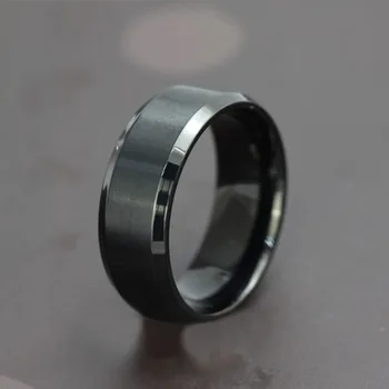 Kietas nerūdijančio plieno, juodo žiedo madingi papuošalai dovanų šalis