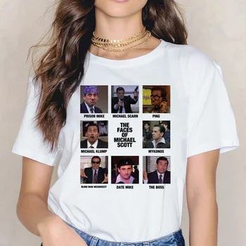 Michael Scott Grunge Harajuku Moterų Grafinis marškinėliai Estetinės T-shirt Marškinėliai Tarnyba ulzzang Juokinga Mados Tees Femme 90s