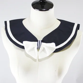 Jaderic 2019 Naujas Mėlyna Sailor Apykaklės Moterys Karinio Jūrų Laivyno Nuimamas Apykaklės Nuimamas Ponios Mados Lankas Elegantiškas Moterų Marškinėliai Netikrą Apvadai