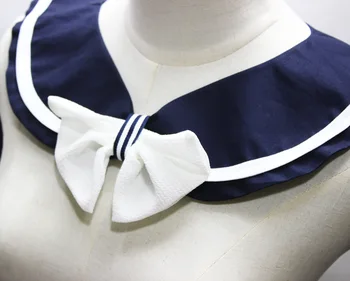 Jaderic 2019 Naujas Mėlyna Sailor Apykaklės Moterys Karinio Jūrų Laivyno Nuimamas Apykaklės Nuimamas Ponios Mados Lankas Elegantiškas Moterų Marškinėliai Netikrą Apvadai