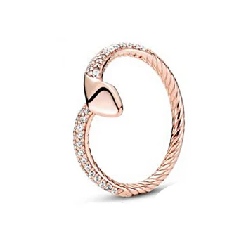 2020 Naujų Rudens Rožinis Putojantis Gyvatės Žiedas Moterims Prekės ženklo dalyvavimą jubiliejų Originalus Žiedų Papuošalų Dovana