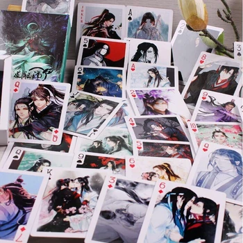 54 Lakštai/Set Didmeistris iš Demoniškas Auginimo Anime Pokerio Kortos Mo Dao Shi Zu Simbolių Rinkimo Kortos