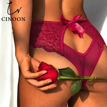 CINOON Moterų Sexy Kelnaitės G-String Nėrinių Tuščiaviduriai Iš apatinis Trikotažas Femal Karšto Pardavimo Trumpikės Nuostabi Apatiniai Lankas Permatomos Kelnaitės M, L