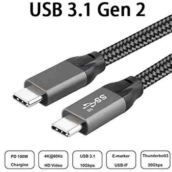USB C su USB C Kabelio,(6.6 FT),4K Ekranas,100W(5A),3.1 Gen 2,Galia Pristatymo Mokestis,10Gbps Duomenų Stebėti Vaizdo