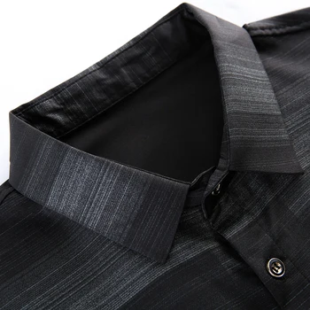 2020 naujas ilgomis rankovėmis vyrams formalios socialinės marškinėliai streetwear atsitiktinis dryžuotas marškinėliai suknelė vyrai slim reguliariai fit drabužiai mados 90872
