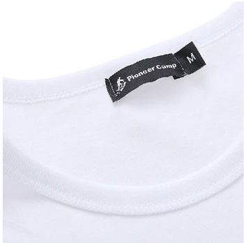 Pioneer Stovykla 2-pack Medvilnės Marškinėlius vyrams, prekės ženklo-drabužių trumpomis rankovėmis kieto Juoda Balta Juoda t-shirt vyrai atsitiktinis marškinėlius mens