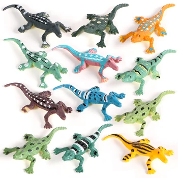 12pcs/daug Laukinių Gyvūnų Duomenys Figūrėlės žaislai, plastikiniai Modeliavimas Kaimanų Krokodilas Mini Modeliai Roplių Zoologijos sodas Gyvūnų Lėlės Dovana Žaislai