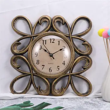 Derliaus Rinkimo Laikrodis Europos Tuščiaviduriai iš Silent Laikrodis 3D Didelis Dekoratyvinis Sieninis Laikrodis Gyvenimo Kambario, Miegamasis, Virtuvė(Golden)
