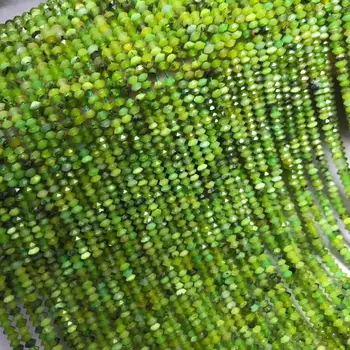 AAA prarasti karoliukai GELTONA žalia turkio 2*3mm gamta priėmimo papuošalai necklace36cm FPPJ didmeninės