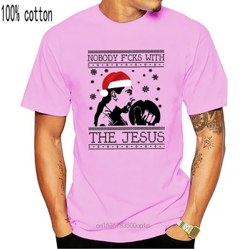 Naujas Spausdinti Juokinga Vyrų Big Lebowski Niekas Fucks Su Jėzumi Kalėdų vyriški T-Shirt Moterims marškinėlius