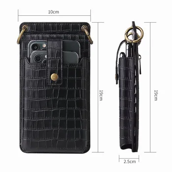 Prabanga daugiafunkcinis Krepšys krokodilo modelis 4.0~6.7 dydis universalus mobili piniginės, Veidrodis, Telefono dėklas, Skirtas Samsung S20 FE iPhone 12