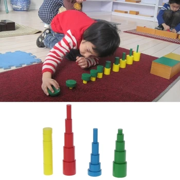 Populiarus Montessori Mediniai Cilindrai Švietimo Žaislai Vaikams, Vaikų Ankstyvojo Mokymo Dovana