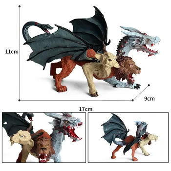 Naujas Modeliavimo Mitologija Dinozaurų Modelio Tris Galvas Kartu Plaukioja Drakonas Veiksmų Skaičius, Namų Puošybai Kolekcija Vaikams, Žaislai