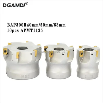 1 rinkinys BAP300R40 4T 50 5T 63 22 6T pjovimo veido frezavimo blauzdos +10vnt APMT1135 įterpti, naudojamų staklių veleno frezavimo