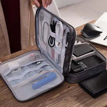 Kelionės Kabelio Saugojimo Krepšys Nešiojamas Skaitmeninis USB Įtaisą Organizatorius Įkroviklio Laidai Kosmetikos Laikymo Maišelis Atveju Priedai
